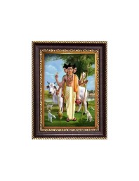 Sri Dattatreya Swamy Digital Print Photo 6.7x8.7 inches - Vibrant Religious Desk And Wall Art for Home , Office and Temple Decor and Gifting.