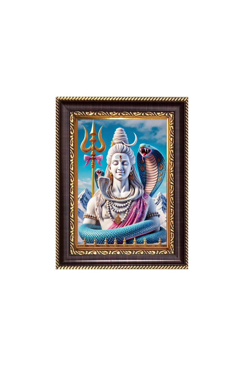 Lord Shiva Digital Print Photo 6.7x8.7 inches - Vibrant Religious Desk And Wall Art for Home , Office and Temple Decor and Gifting.
