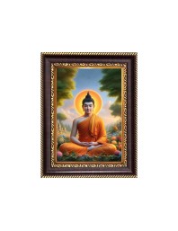Lord Gautam Buddha Digital Print Photo 6.7x8.7 inches - Vibrant Religious Desk And Wall Art for Home , Office and Temple Decor and Gifting.
