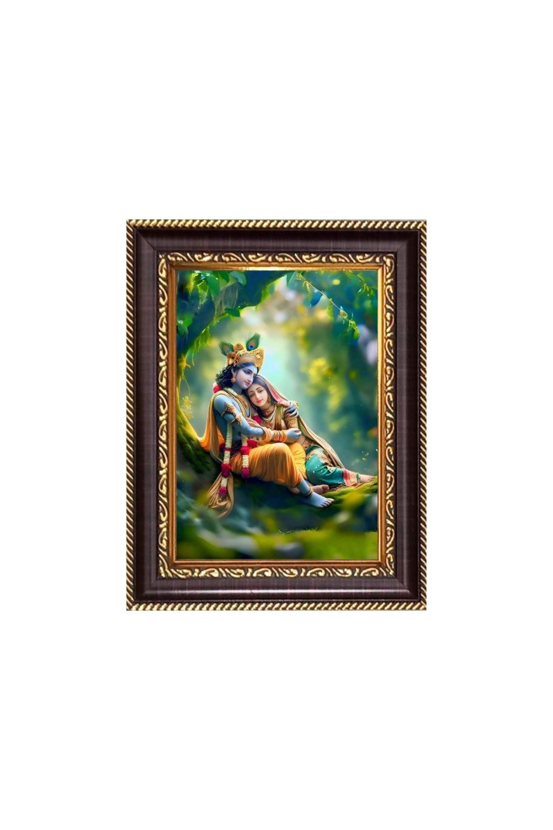 Sri Radha Krishna Digital Print Photo 6.7x8.7 inches - Vibrant Religious Desk And Wall Art for Home , Office and Temple Decor and Gifting.