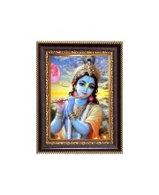Sri Krishna Digital Print Photo 6.7x8.7 inches - Vibrant Religious Desk And Wall Art for Home , Office and Temple Decor and Gifting.
