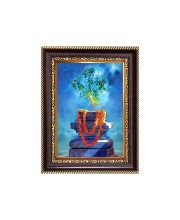 Sri Tulsi Maa Digital Print Photo 6.7x8.7 inches - Vibrant Religious Desk And Wall Art for Home , Office and Temple Decor and Gifting.