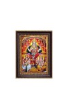Sri Maa Lakshmi, Sri Ganeshji and Sri Maa Saraswati Digital Print Photo 6.7x8.7 inches - Vibrant Religious Desk And Wall Art for Home , Office and Temple Decor and Gifting.