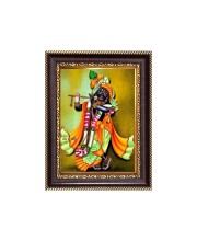 Sri Krishna Digital Print Photo 6.7x8.7 inches - Vibrant Religious Desk And Wall Art for Home , Office and Temple Decor and Gifting.