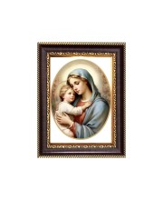 Mother Mary and Baby Jesus Digital Print Photo 6.7x8.7 inches - Vibrant Religious Desk And Wall Art for Home , Office and Temple Decor and Gifting.