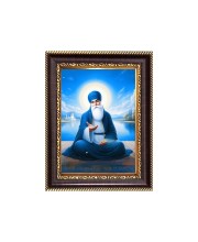 Sri Guru Nanak Digital Print Photo 6.7x8.7 inches - Vibrant Religious Desk And Wall Art for Home , Office and Temple Decor and Gifting.