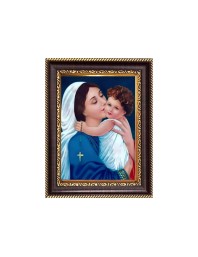 Mother Mary and Baby Jesus Digital Print Photo 6.7x8.7 inches - Vibrant Religious Desk And Wall Art for Home , Office and Temple Decor and Gifting.