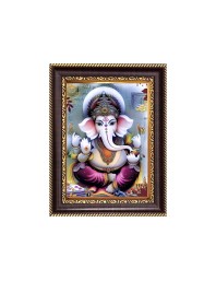 Sri Ganeshji Digital Print Photo 6.7x8.7 inches - Vibrant Religious Desk And Wall Art for Home , Office and Temple Decor and Gifting.