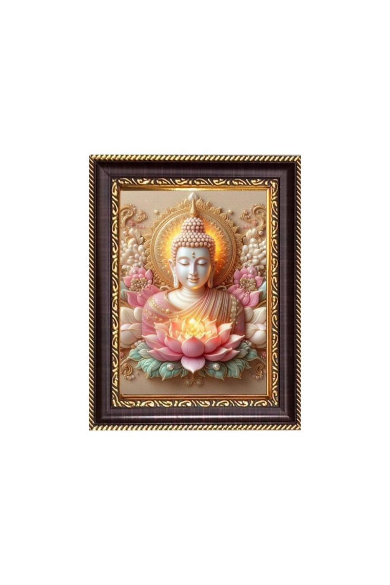 Lord Gautam Buddha Digital Print Photo 6.7x8.7 inches - Vibrant Religious Desk And Wall Art for Home , Office and Temple Decor and Gifting.