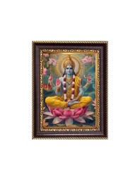 Lord Vishnu Digital Print Photo 6.7x8.7 inches - Vibrant Religious Desk And Wall Art for Home , Office and Temple Decor and Gifting.