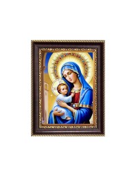Mother Mary and Child Jesus Digital Print Photo 6.7x8.7 inches - Vibrant Religious Desk And Wall Art for Home , Office and Temple Decor and Gifting.