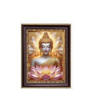 Lord Buddha Digital Print Photo 6.7x8.7 inches - Vibrant Religious Desk And Wall Art for Home , Office and Temple Decor and Gifting.