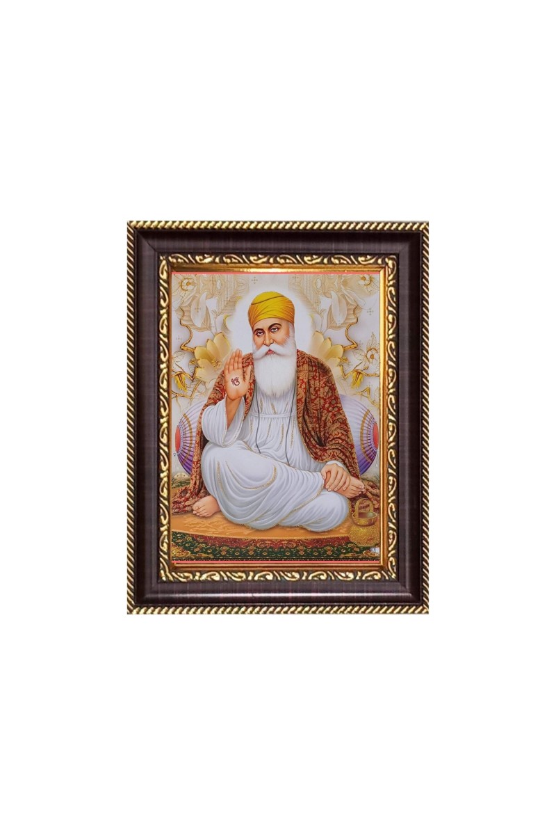 Sri Guru Nanak Dev Ji  Digital Print Photo 6.7x8.7 inches - Vibrant Religious Desk And Wall Art for Home , Office and Temple Decor and Gifting.