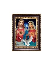 Lord Jesus and Mother Mary Digital Print Photo 6.7x8.7 inches - Vibrant Religious Desk And Wall Art for Home , Office and Temple Decor and Gifting.