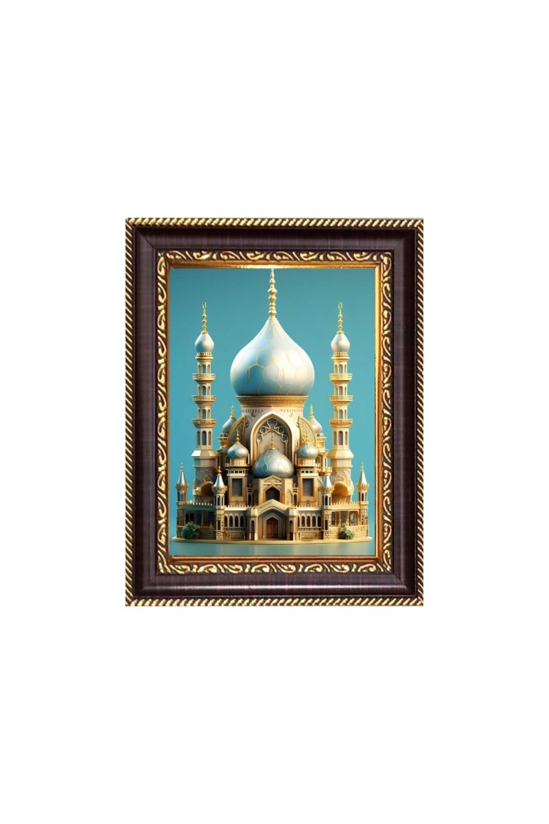 Islamic Masjid  Digital Print Photo 6.7x8.7 inches - Vibrant Religious Desk And Wall Art for Home , Office and Temple Decor and Gifting.