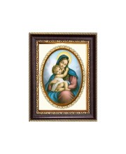 Mother Mary and Baby Jesus Digital Print Photo 6.7x8.7 inches - Vibrant Religious Desk And Wall Art for Home , Office and Temple Decor and Gifting.
