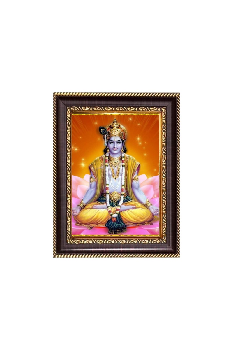 Sri Krishna Digital Print Photo 6.7x8.7 inches - Vibrant Religious Desk And Wall Art for Home , Office and Temple Decor and Gifting.
