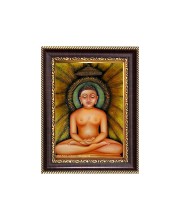Sri Araaka Sri Aadinath Bhagwan Mahaveer Digital Print Photo 6.7x8.7 inches - Vibrant Religious Desk And Wall Art for Home , Office and Temple Decor and Gifting.