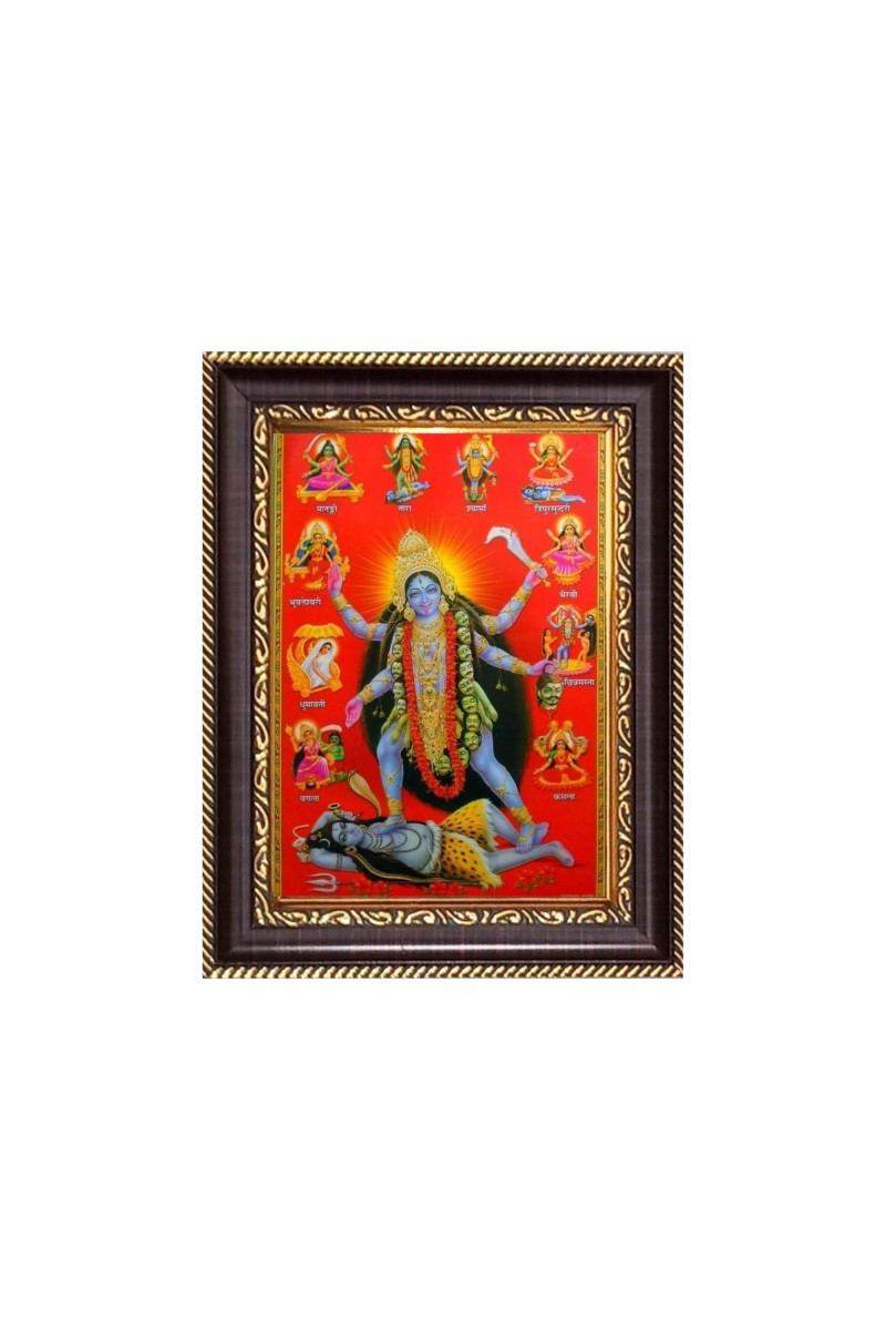 Maa Kali Digital Print Photo 6.7x8.7 inches - Vibrant Religious Desk And Wall Art for Home , Office and Temple Decor and Gifting.