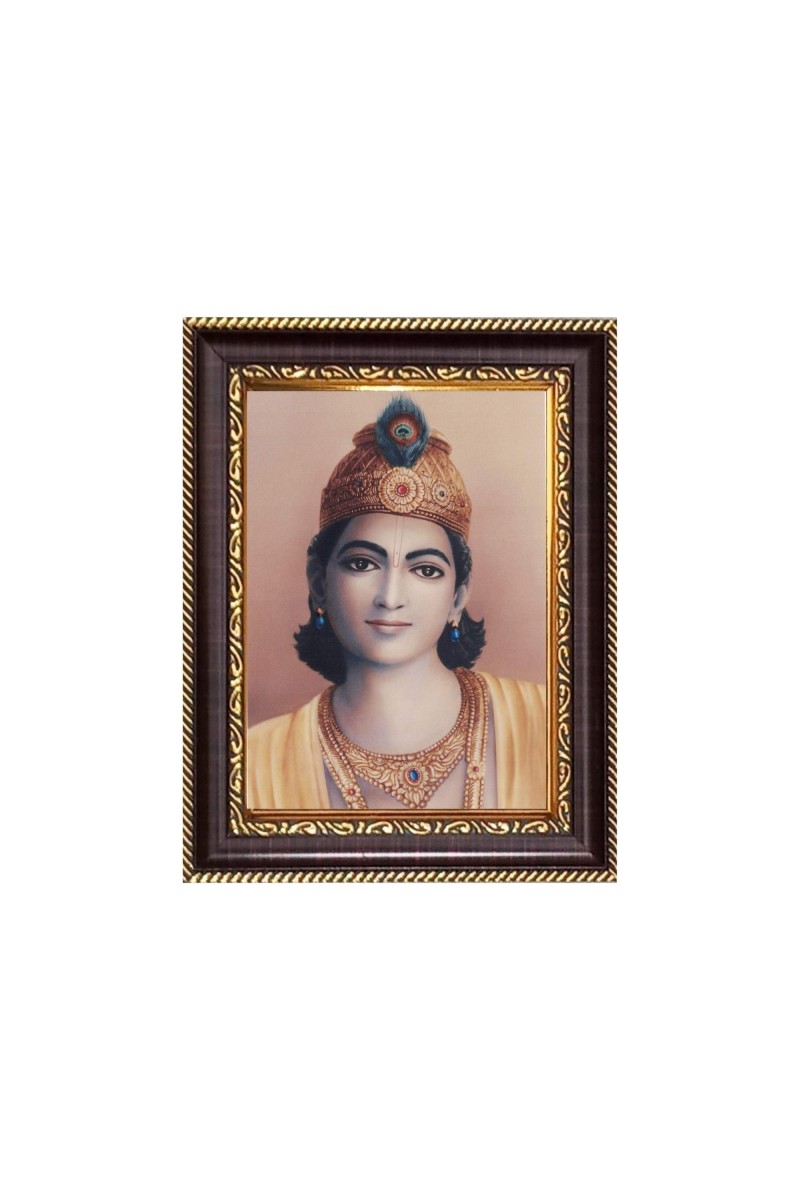 Sri Krishna Digital Print Photo 6.7x8.7 inches - Vibrant Religious Desk And Wall Art for Home , Office and Temple Decor and Gifting.