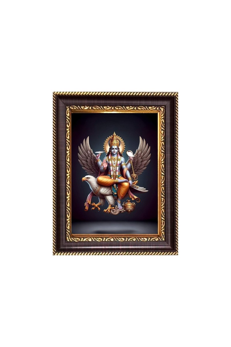 Sri Vishnu Digital Print Photo 6.7x8.7 inches - Vibrant Religious Desk And Wall Art for Home , Office and Temple Decor and Gifting.