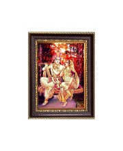 Sri Radha Krishna Digital Print Photo 6.7x8.7 inches - Vibrant Religious Desk And Wall Art for Home , Office and Temple Decor and Gifting.