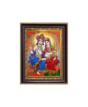Sri Radha Krishna Digital Print Photo 6.7x8.7 inches - Vibrant Religious Desk And Wall Art for Home , Office and Temple Decor and Gifting.