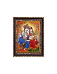 Sri Radha Krishna Digital Print Photo 6.7x8.7 inches - Vibrant Religious Desk And Wall Art for Home , Office and Temple Decor and Gifting.
