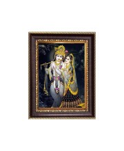 Sri Radha Krishna Digital Print Photo 6.7x8.7 inches - Vibrant Religious Desk And Wall Art for Home , Office and Temple Decor and Gifting.