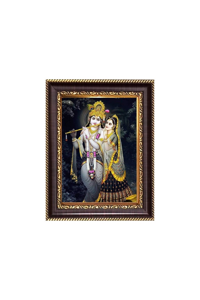 Sri Radha Krishna Digital Print Photo 6.7x8.7 inches - Vibrant Religious Desk And Wall Art for Home , Office and Temple Decor and Gifting.