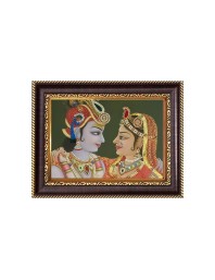 Sri Radha Krishna Digital Print Photo 6.7x8.7 inches - Vibrant Religious Desk And Wall Art for Home , Office and Temple Decor and Gifting.