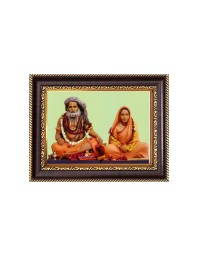Sadguru Sri Bijay Krishna Goswami with wife Mata Yogmaya Digital Print Photo 6.7x8.7 inches - Vibrant Religious Desk And Wall Art for Home , Office and Temple Decor and Gifting.