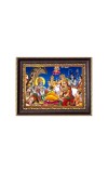 Sri Narayan and Laxmi Mata Digital Print Photo 6.7x8.7 inches - Vibrant Religious Desk And Wall Art for Home , Office and Temple Decor and Gifting.