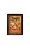 Sri Laxmi  Mata, Saraswati  Mata & Sri Ganeshji Digital Print Photo 6.7x8.7 inches - Vibrant Religious Desk And Wall Art for Home , Office and Temple Decor and Gifting.