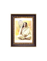 Sri Sarada Devi Digital Print Photo 6.7x8.7 inches - Vibrant Religious Desk And Wall Art for Home , Office and Temple Decor and Gifting.