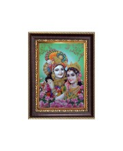 Sri Radha Krishna Digital Print Photo 6.7x8.7 inches - Vibrant Religious Desk And Wall Art for Home , Office and Temple Decor and Gifting.