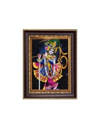 Sri Krishna Digital Print Photo 6.7x8.7 inches - Vibrant Religious Desk And Wall Art for Home , Office and Temple Decor and Gifting.