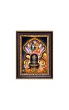 Shiv Lingam With Lord Shiva, Maa Parvati Devi, Sri Ganeshji and Kartike Digital Print Photo 6.7x8.7 inches - Vibrant Religious Desk And Wall Art for Home , Office and Temple Decor and Gifting.