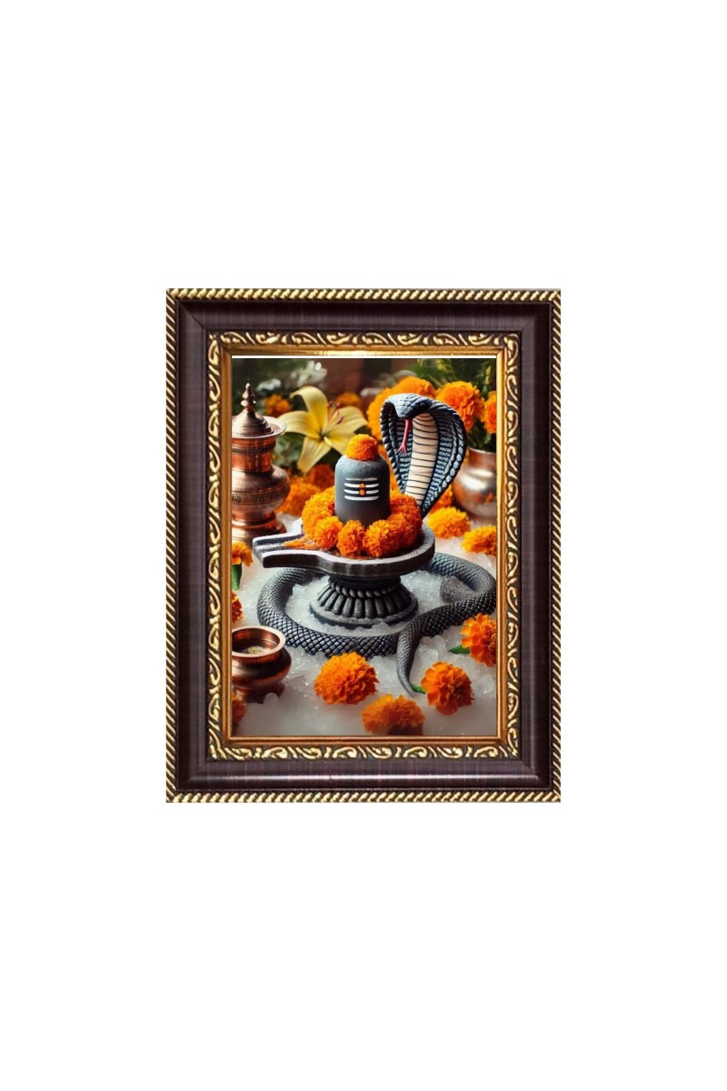 Lord Shiva lingam Digital Print Photo 6.7x8.7 inches - Vibrant Religious Desk And Wall Art for Home , Office and Temple Decor and Gifting.