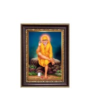Sri Sai Baba Digital Print Photo 6.7x8.7 inches - Vibrant Religious Desk And Wall Art for Home , Office and Temple Decor and Gifting.