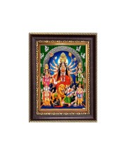 Sri Maa Durga Digital Print Photo 6.7x8.7 inches - Vibrant Religious Desk And Wall Art for Home , Office and Temple Decor and Gifting.