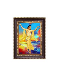 Sri Chaitanya Mahaprabhu Digital Print Photo 6.7x8.7 inches - Vibrant Religious Desk And Wall Art for Home , Office and Temple Decor and Gifting.