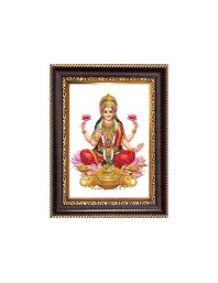 Sri Maa Lakshmi Digital Print Photo 6.7x8.7 inches - Vibrant Religious Desk And Wall Art for Home , Office and Temple Decor and Gifting.