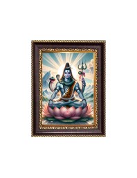 Lord Shiva Digital Print Photo 6.7x8.7 inches - Vibrant Religious Desk And Wall Art for Home , Office and Temple Decor and Gifting.