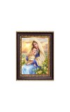Mother Mary and Baby Jesus Digital Print Photo 6.7x8.7 inches - Vibrant Religious Desk And Wall Art for Home , Office and Temple Decor and Gifting.
