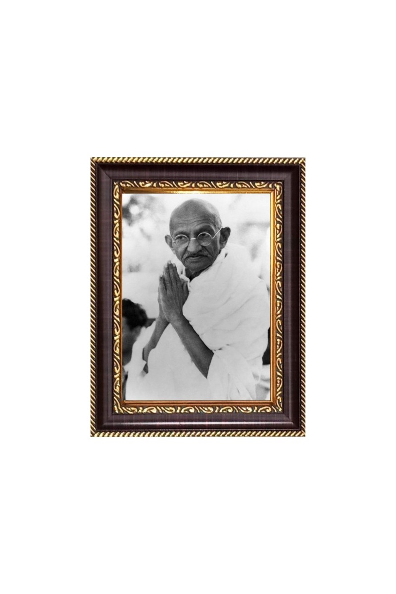 Mahatma Gandhi Digital Print Photo 6.7x8.7 inches - Vibrant Religious Desk And Wall Art for Home , Office and Temple Decor and Gifting.