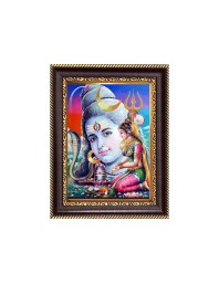 Lord Shiva and Shiv Lingam Digital Print Photo 6.7x8.7 inches - Vibrant Religious Desk And Wall Art for Home , Office and Temple Decor and Gifting.