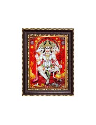 Sri Panchmukhi Hanuman Digital Print Photo 6.7x8.7 inches - Vibrant Religious Desk And Wall Art for Home , Office and Temple Decor and Gifting.