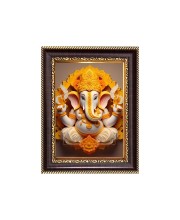 Sri Ganeshji Digital Print Photo 6.7x8.7 inches - Vibrant Religious Desk And Wall Art for Home , Office and Temple Decor and Gifting.