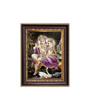 Sri Radha Krishna Digital Print Photo 6.7x8.7 inches - Vibrant Religious Desk And Wall Art for Home , Office and Temple Decor and Gifting.